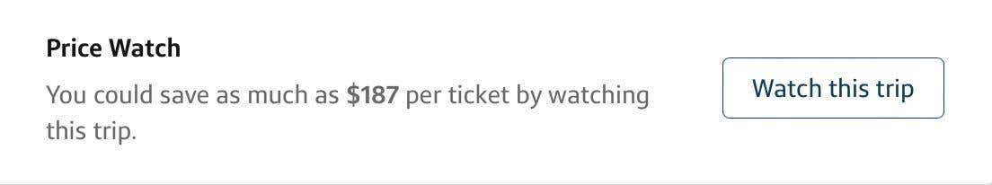 Capital one travel price watch widget