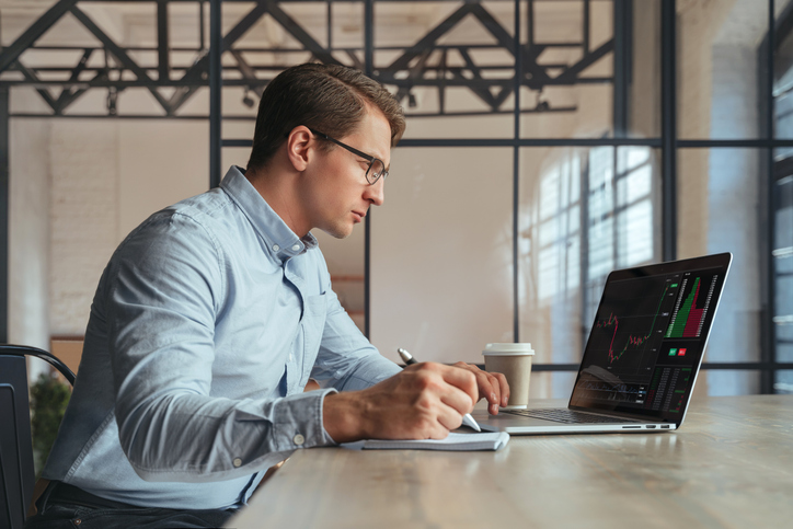 A tax filer completing a tax form online.