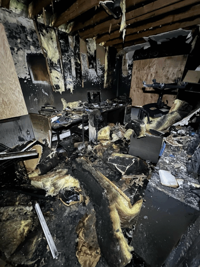 Rahkim Sabree’s home office after the fire